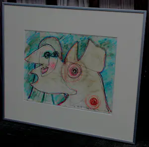 Gerard Fieret - Ingelijste gemengde techniek op papier kopen? Bied vanaf 99!