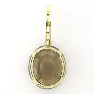 14k geelgouden hanger met kolossale rookkwarts kopen? Bied vanaf 480!