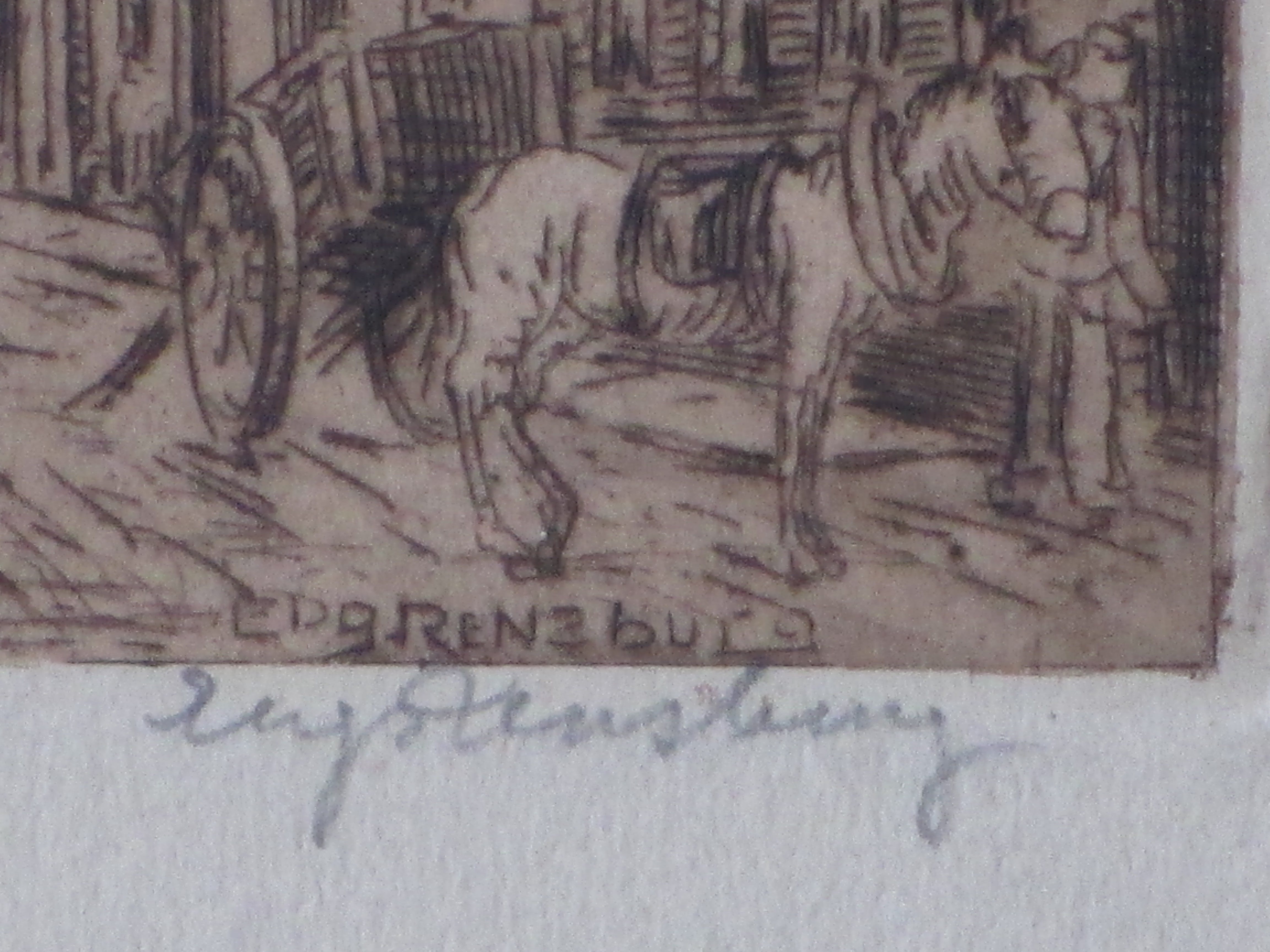 Eugene Rensburg - Stadsgezicht Bergen op Zoom - Ets kopen? Bied vanaf 1!