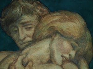 Klaas Pijlman - Gouache , “Liefdespaar” – 1988 kopen? Bied vanaf 1!