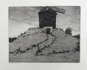 Willem Witjens - Gesigneerde ets uit 1948 - "Molen bij Zeddam" kopen? Bied vanaf 1!