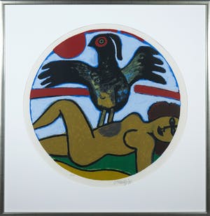 Corneille - Zeefdruk, L'oiseau présent - Ingelijst kopen? Bied vanaf 200!