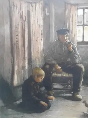 Franz Charlet - Grand papa (78x88) kopen? Bied vanaf 75!