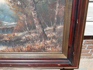 Gerry van der Linden - Boslandschap, Berkenbomen aan Ven kopen? Bied vanaf 25!