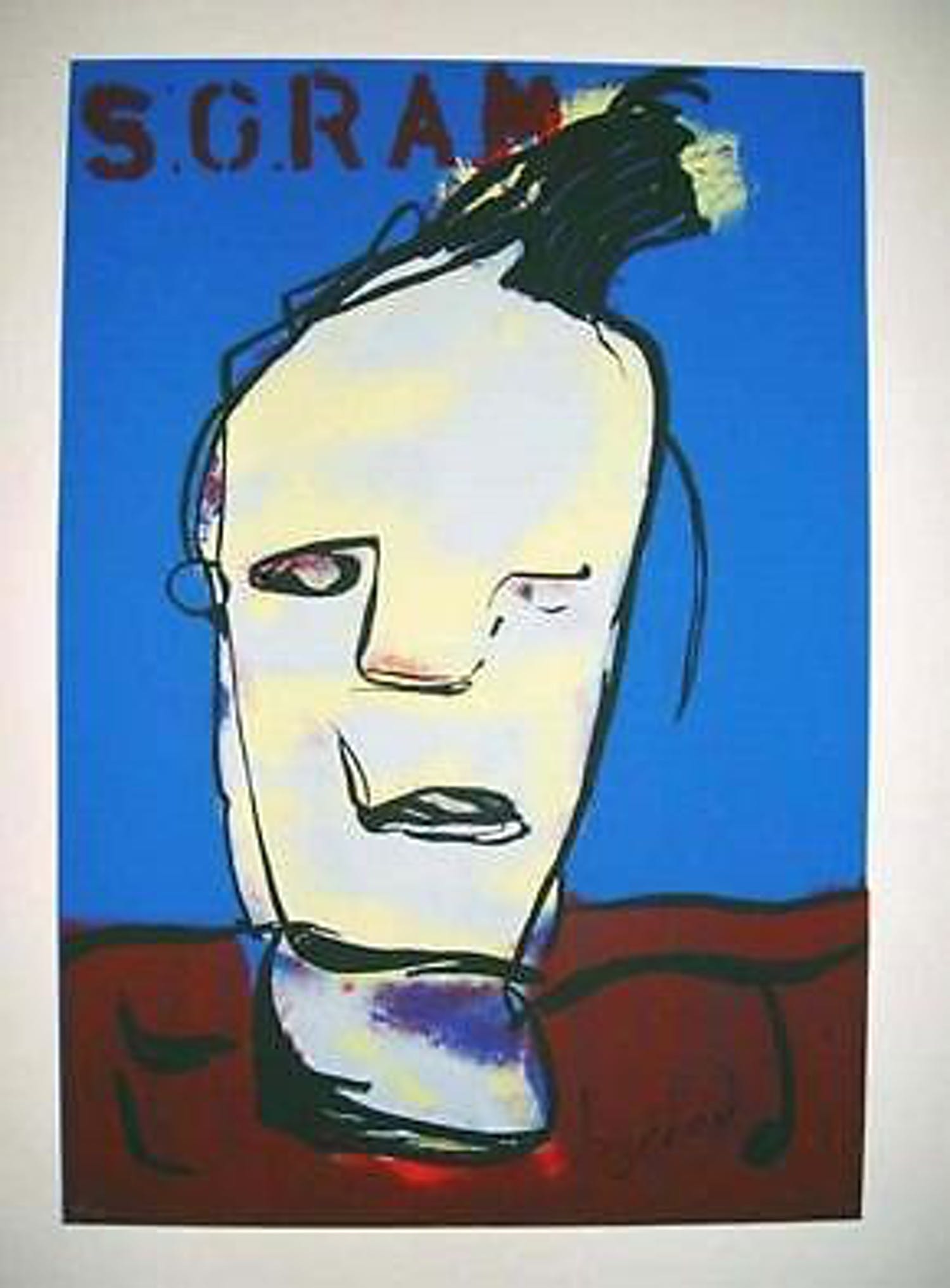 Herman Brood Kleurenzeefdruk 5 GRAM Handgesigneerd Verkocht Herman Brood Kleurenzeefdruk 5 GRAM Handgesigneerd Verkocht