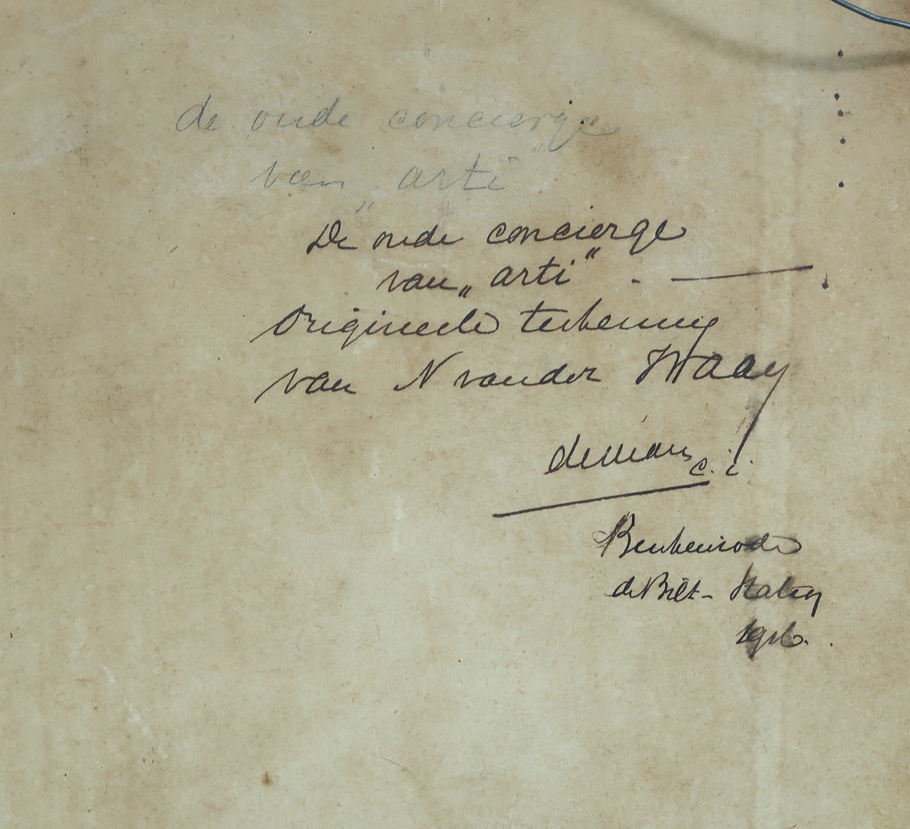 Nicolaas van der Waay - Aquarel, De concierge van Arti - Ingelijst kopen? Bied vanaf 350!