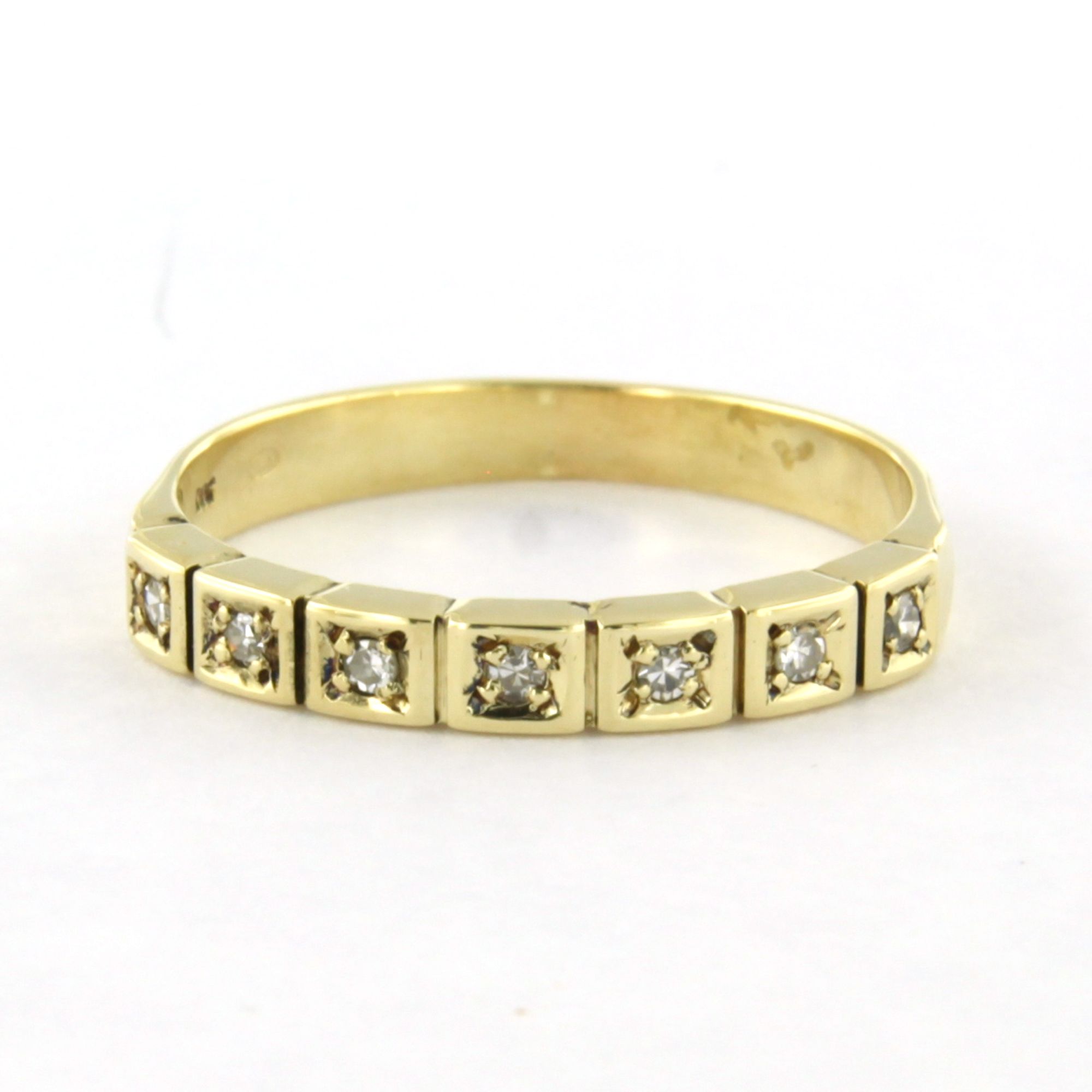 Buy 14k geel gouden ring met single cut geslepen diamant tot. 0.05ct – F/G - VS/SI? Bid from 260!