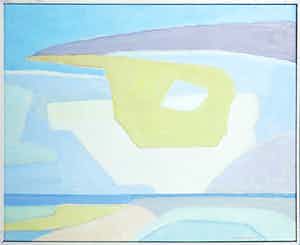 Paul Overhaus - Olieverf op doek, Gele wolk - Ingelijst verkocht voor € 80!