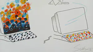 Wilhelm Schlote - Kleurenzeefdruk COMPUTER LOVE Handgesign. kaufen? Bieten Sie von 35!