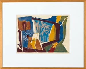 Selma Berkelaar - Lino op rijstpapier, Oproep - Ingelijst kopen? Bied vanaf 20!