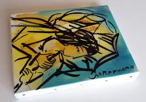 Hrasarkos - Fille au Parapluie – olieverfschilderij - handgesigneerd kopen? Bied vanaf 145!