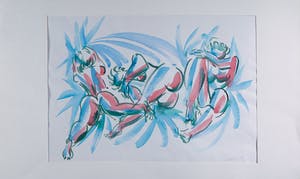 Piet van Mook - Aquarel, "3x Liggend" kopen? Bied vanaf 30!