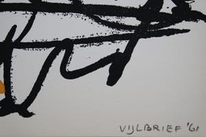 Ernst Vijlbrief - handgesigneerde zeefdruk - abstracte compositie kopen? Bied vanaf 75!