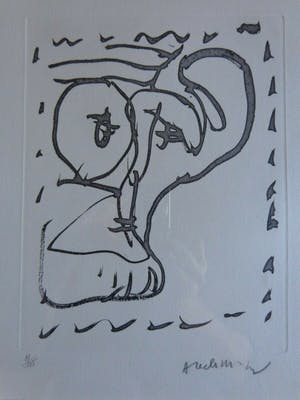 Pierre Alechinsky - COBRA / ZW-W ETS / 51x63cm / KADER / SIG / POEMES / EXEMPLAAR VOOR DICHTER kopen? Bied vanaf 220!