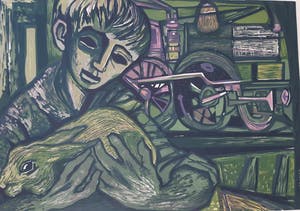 Ru van Rossem - Jongen met konijn kopen? Bied vanaf 20!