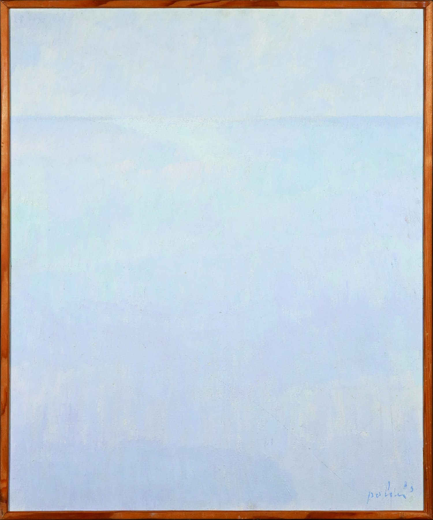 Rudi Polder - Olieverf op doek, Lichtval op zee - Ingelijst verkocht voor € 70!