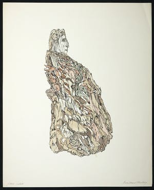 Henri Plaat - Ingekleurde inkttekening, Zittende gestalte kopen? Bied vanaf 70!