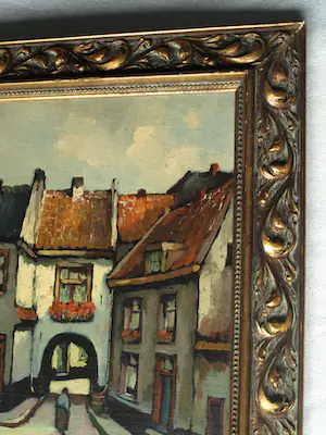 Herman Ansingh - Olieverf op paneel , Oude vrouw in straatje bij poort – Lijst, 64½ x 54½ cm kopen? Bied vanaf 1!