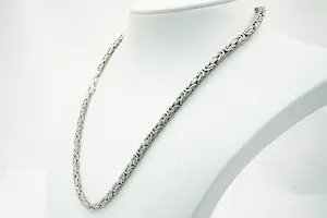 54- Lang & Massief 1e (0.925) gehalte Zilveren zg. "Konings" collier ketting kopen? Bied vanaf 110!