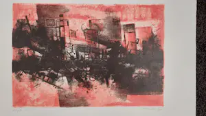 Buy Guus Korrubel - abstract stadsgezicht- kleine oplage? Bid from 20!