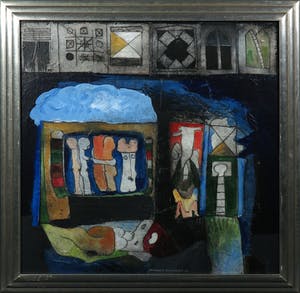 Michel van Overbeeke - Gemengde techniek op doek, Zonder titel - Ingelijst kopen? Bied vanaf 350!