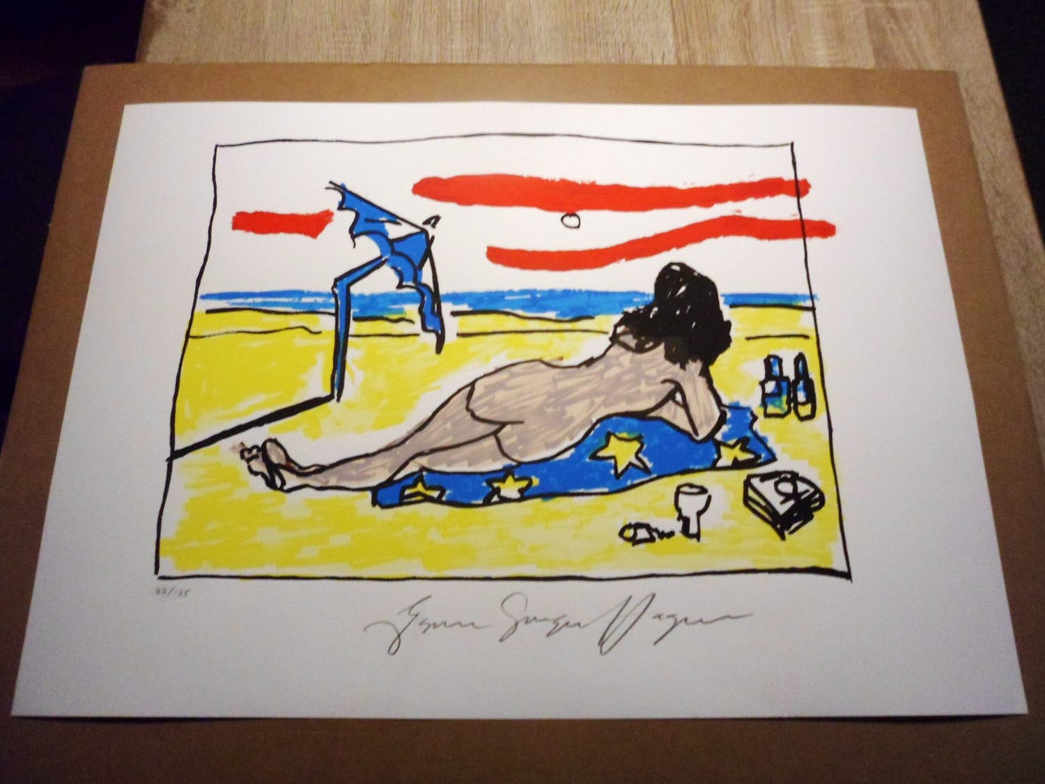 Buy Espen Hagen - Zeefdruk, "Beach ".? Bid from 40!