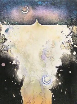 Jurjen Ravenhorst - Grote kleuren lithografie "vulkaan bij nacht" - zeer kleine oplage (5/24) kopen? Bied vanaf 53!