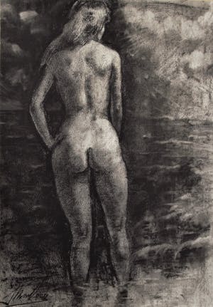 Jan van der Veer - Houdskool Tekening Van Naakte Vrouw kopen? Bied vanaf 20!