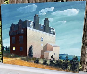 Erna van Mondfrans - Huis in Bretagne, olieverf op doek (ingelijst) kopen? Bied vanaf 175!