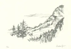 Hermann Gierer - e.a: drie kunstwerken: Landschap, Portrait, Abstract kopen? Bied vanaf 29!