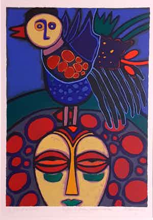 Corneille - " Visage de Femme, Visage d' Oiseau " verkocht voor € 375!