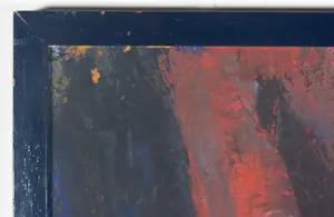 Johan Barendsma - Olieverf op hardboard, Rood landschap - Ingelijst kopen? Bied vanaf 50!