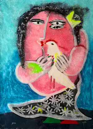 Juan Garcia Ripolles - handgesigneerde kleurenzeefdruk | 'Witte duif' (GROOT WERK) vendu pour 350€ !