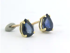 18k geel gouden oorbellen bezet met saffier 1.72 ct kopen? Bied vanaf 300!