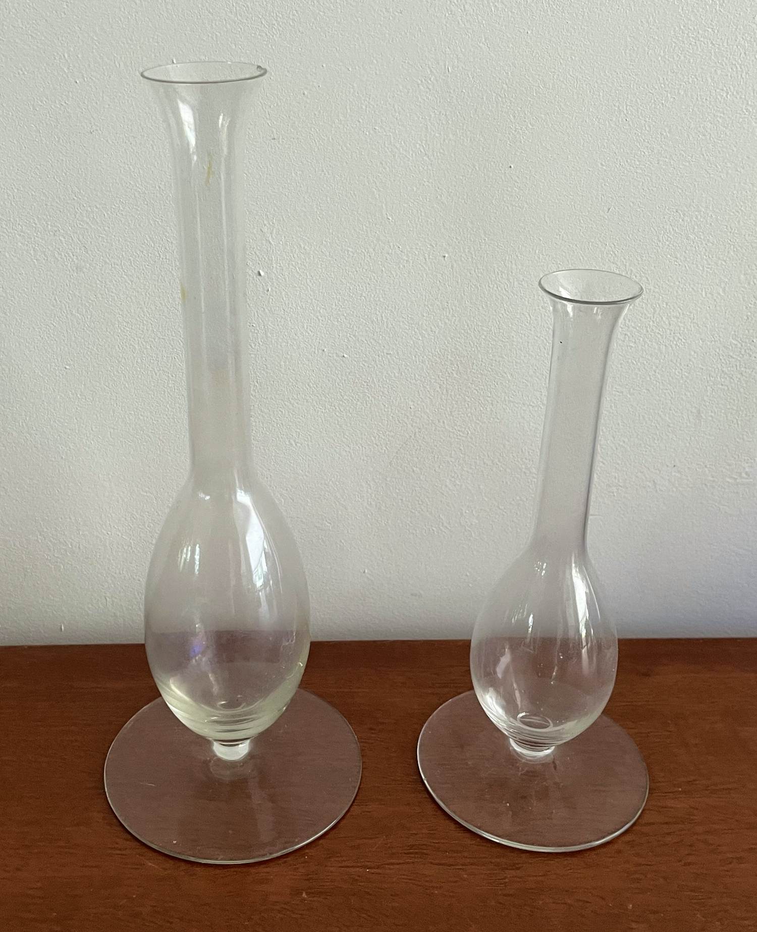Andries Dirk Copier - Twee Orchideeën vaasjes model GL6637 en GL6636 - Glasfabriek Leerdam verkocht voor € 20!