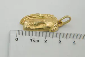 22- 14Krt geel gouden Jezus met doornenkroon hanger kopen? Bied vanaf 145!