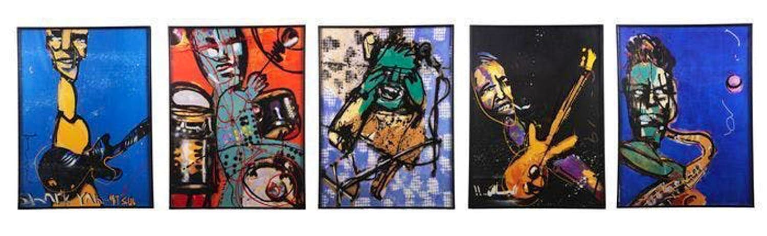 Herman Brood - De band, complete serie van vijf zeefdrukken kopen? Bied vanaf 1500!