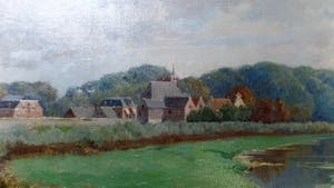 Egbertus Antonie Jansen - Waaldijk bij Herwijnen - Schilderij kopen? Bied vanaf 1350!