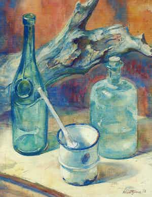 Klaas Pijlman - Aquarel , Stilleven – gesigneerd & ingelijst – Groot - 1963 verkocht voor € 75!