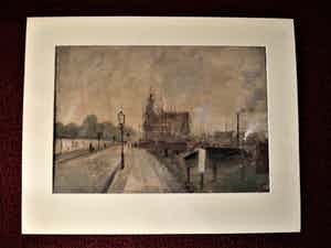 Niet of onleesbaar gesigneerd - circa 1900 - Impressionist. Aquarel - Parijs Saint-Germain-des-Prés - gesig. verkocht voor € 10!