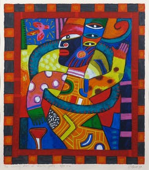 Clemens Briels - Zeefdruk, The winning dress at Valeries party - Ingelijst kopen? Bied vanaf 70!