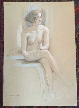 Niet of onleesbaar gesigneerd - C3524 - Vrouwelijk naakt kopen? Bied vanaf 10!