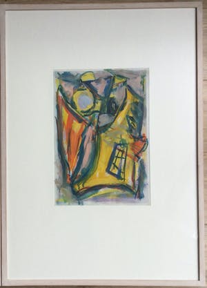 Wim Drion - acrylverf op papier (1986) - mooi ingelijst kopen? Bied vanaf 69!