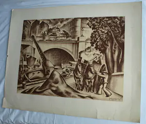 Mommie Schwarz - Kunst-Schoolplaat (?) uit ca. 1975 , “Paris”, Parijs - SBV Utrecht kopen? Bied vanaf 1!