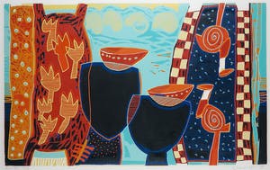 Diana van Hal - Linosnede, Birds - Ingelijst (Groot) kopen? Bied vanaf 40!