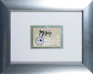 Joseph Beuys - Gesigneerde postkaart, Fluxus Zone West - Ingelijst verkocht voor € 1!