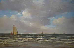 Willem ten Bosch - zeilboten voor de kust - ca. 1920 kopen? Bied vanaf 250!
