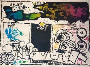 Pierre Alechinsky - Decouverte de l'ácide - litho 132/190, handgesigneerd, ingelijst verkocht voor € 750!