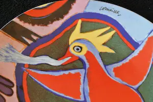 Corneille - afgeprijsd : 2 grote schalen met afbeelding van de VuurVogel kopen? Bied vanaf 45!