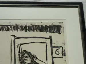 Lucebert - Ingelijste ets , Meisje Zes – 1967 – Oplage van slechts 30 ex. kopen? Bied vanaf 500!